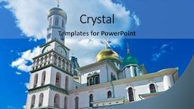  Presentation with jerusalem - Slide set with famous new jerusalem monastery - istra background and a  colored foreground