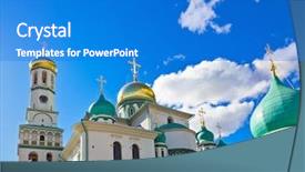 Presentation with jerusalem - PPT theme consisting of famous new jerusalem monastery - istra background and a cobalt blue colored foreground