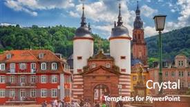  Presentation with bridge - Presentation design with famous old bridge gate heidelberg background and a tawny brown colored foreground