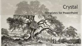  Presentation with oak - Amazing PPT theme having famous paintings - oak of mamre old view backdrop and a light gray colored foreground