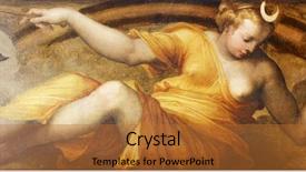  Presentation with moon - Presentation with famous paintings - old fresco with beautiful woman background and a red colored foreground