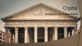  Presentation with ancient greece and rome - Presentation theme enhanced with famous pantheon in rome italy background and a coral colored foreground