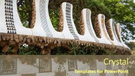  Presentation with park - Presentation design consisting of famous-park-guell-designed background and a  colored foreground