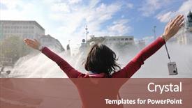  Presentation with arabic woman beautiful muslim face - Slide set having famous people - beautiful youn woman tourist background and a tawny brown colored foreground