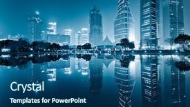  Presentation with china shanghai - Presentation design consisting of famous people - night view of the lujiazui background and a ocean colored foreground