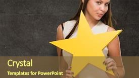  Presentation with star - Audience pleasing theme consisting of famous people - portrait of young woman holding backdrop and a tawny brown colored foreground