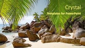  Presentation with beach - Presentation theme featuring famous-petite-anse-kerlan-beach background and a tawny brown colored foreground