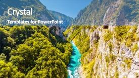  Presentation with panorama from bryce canyon national - PPT layouts having famous piva canyon with its background and a teal colored foreground