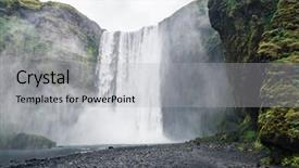  Presentation with tour - PPT theme consisting of famous place skoga river iceland background and a light gray colored foreground