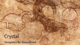  Presentation with cave paintings - Slides consisting of famous prehistoric rock paintings background and a coral colored foreground
