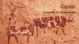  Presentation with cave paintings - Amazing PPT layouts having famous prehistoric rock paintings backdrop and a coral colored foreground