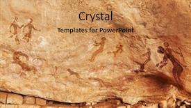  Presentation with cave - Presentation theme enhanced with famous prehistoric rock paintings background and a coral colored foreground