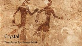  Presentation with cave paintings - Theme consisting of famous prehistoric rock paintings background and a coral colored foreground