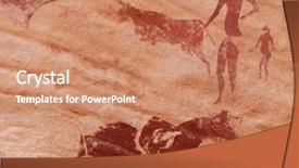  Presentation with cave - Colorful slide deck enhanced with famous prehistoric rock paintings backdrop and a coral colored foreground