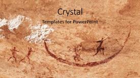  Presentation with cave paintings - Audience pleasing PPT theme consisting of famous prehistoric rock paintings backdrop and a coral colored foreground
