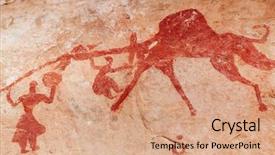  Presentation with prehistoric - Presentation featuring famous prehistoric rock paintings background and a coral colored foreground