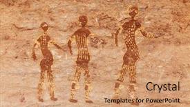  Presentation with prehistoric - Colorful slides enhanced with famous prehistoric rock paintings backdrop and a coral colored foreground