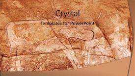  Presentation with prehistoric - Amazing PPT layouts having famous prehistoric rock paintings backdrop and a coral colored foreground