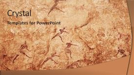  Presentation with cave - Colorful PPT theme enhanced with famous prehistoric rock paintings backdrop and a coral colored foreground