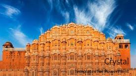  Presentation with rajasthan - Colorful presentation theme enhanced with famous rajasthan indian landmark - hawa backdrop and a red colored foreground