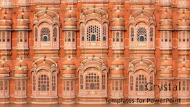  Presentation with rajasthan - Cool new PPT layouts with famous-rajasthan-indian-landmark-hawa backdrop and a coral colored foreground