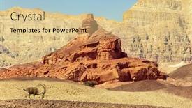  Presentation with rock - Presentation design consisting of famous-red-rock-spiral background and a lemonade colored foreground