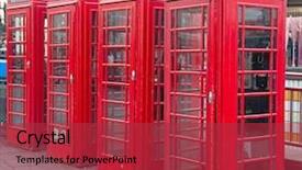  Presentation with red telephone - Colorful presentation enhanced with global crown - famous red telephone booth backdrop and a red colored foreground
