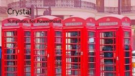  Presentation with red telephone - Audience pleasing presentation theme consisting of global crown - famous red telephone booth backdrop and a red colored foreground
