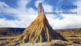 Presentation with journey - Presentation design having famous-rock-of-castildetierra-bardenas background and a light blue colored foreground