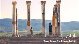  Presentation with roman column - Slide deck consisting of famous-roman-ruin-site background and a gray colored foreground