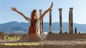  Presentation with roman column - PPT theme with famous-roman-ruin-site background and a tawny brown colored foreground