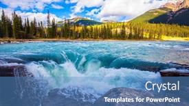  Presentation with falls - Audience pleasing PPT theme consisting of famous-rugged-athabasca-falls-jasper backdrop and a teal colored foreground