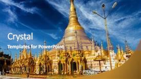  Presentation with shwedagon pagoda - Beautiful PPT theme featuring wild duck on edge of lake - closeup backdrop and a gray colored foreground