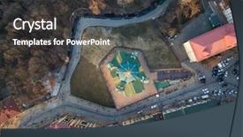  Presentation with church finances - Slide set with famous saint andrew's church background and a dark gray colored foreground