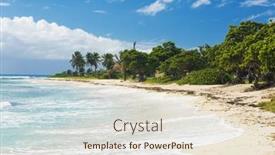  Presentation with beach - Slide deck enhanced with famous-sandy-raisins-clairs-beach background and a sky blue colored foreground