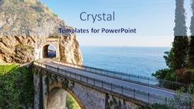  Presentation with scenic - Colorful presentation theme enhanced with famous-scenic-road-of-amalfi backdrop and a light blue colored foreground