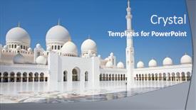  Presentation with abu dhabi united arab emirates - Slide deck consisting of famous-sheikh-zayed-mosque background and a teal colored foreground