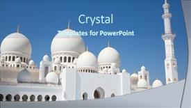  Presentation with abu dhabi united arab emirates - Cool new slide deck with famous-sheikh-zayed-mosque backdrop and a ocean colored foreground