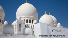  Presentation with abu dhabi united arab emirates - Beautiful presentation featuring famous-sheikh-zayed-mosque backdrop and a light gray colored foreground