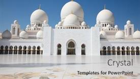  Presentation with zayed - Slide set having famous-sheikh-zayed-mosque background and a light gray colored foreground