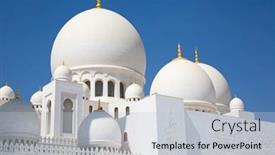  Presentation with abu dhabi - Slide set featuring famous-sheikh-zayed-mosque background and a lemonade colored foreground