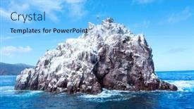  Presentation with ship - Slide set with famous-ship-rock-at-catalina background and a light blue colored foreground