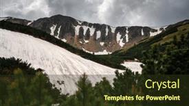  Presentation with green mountains - PPT theme having famous-shpici-rocks-in-ukrainian background and a tawny brown colored foreground