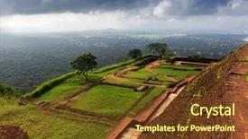  Presentation with sigiriya - Slide set consisting of famous sigiriya rock fortress sri background and a tawny brown colored foreground
