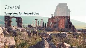  Presentation with morocco - Presentation design featuring famous-site-of-volubilis-morocco background and a sky blue colored foreground