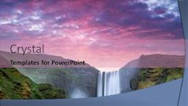  Presentation with waterfall - Cool new PPT theme with famous-skogafoss-waterfall-on-skoga backdrop and a coral colored foreground