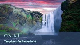  Presentation with waterfall - Amazing slide set having famous-skogafoss-waterfall-on-skoga backdrop and a ocean colored foreground