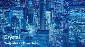  Presentation with new york night - Beautiful presentation design featuring famous skyscrapers of new york backdrop and a  colored foreground