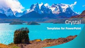  Presentation with snow - Colorful slide set enhanced with famous-snow-capped-cliffs backdrop and a teal colored foreground