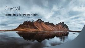  Presentation with epic - Presentation theme with famous-stokksnes-mountains-on-vestrahorn background and a light blue colored foreground